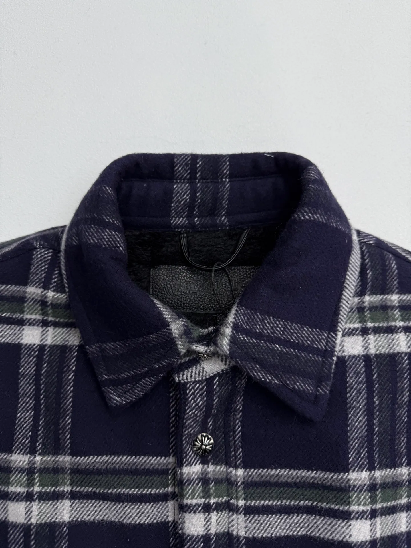 P680 Chrome Hearts Chrome Hearts Plaid Velvet Shirt Jacket S/M/L/XL